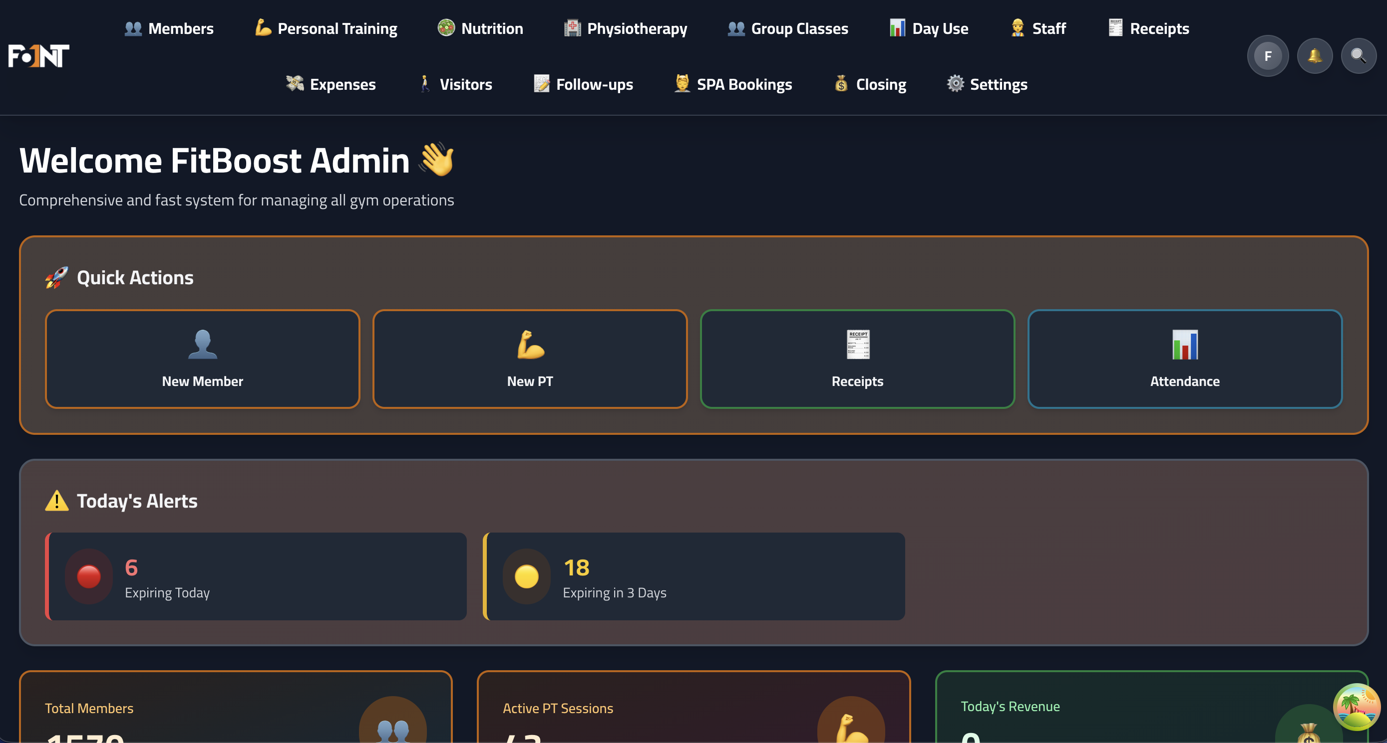 Dashboard Screenshot